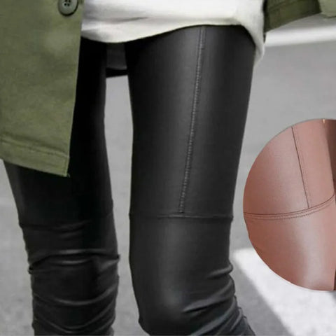 2020 Women Spring Summer  Leggings Outer Wear Stitching Matte Imitation Leather Small Foot Slim figure Female trousers M-XXL