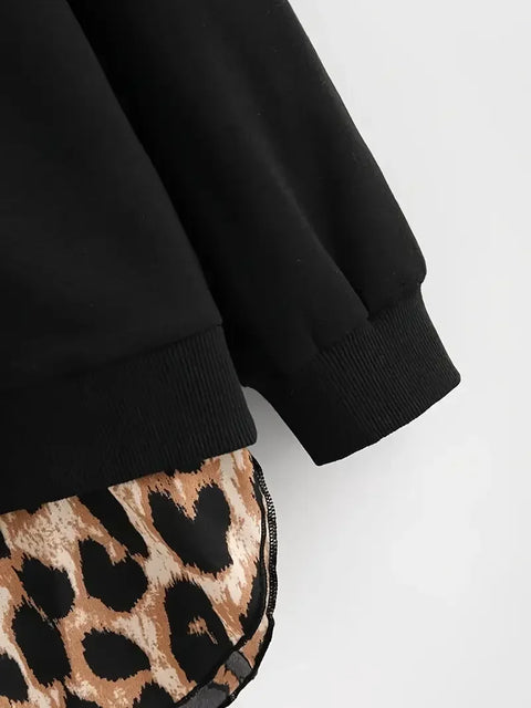 Plus Size Fashion Women's Long Sleeved Leopard Printed Shirt Ladies Spring/Autumn Fashion Lapel Collar Loose Casual Blouse