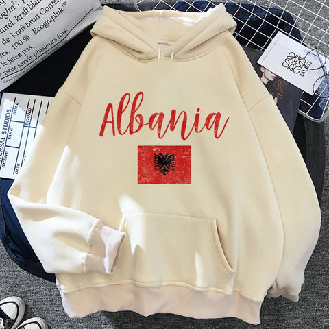 Albania hoodies women funny long sleeve top graphic sweat y2k pulls sweatshirts female gothic Hooded Shirt