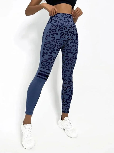 Leopard Print Leggings Women High Waist Seamless Leggings Fitness Hip Liftting Knit Fashion Tights Gym Trainning Yoga Leggings
