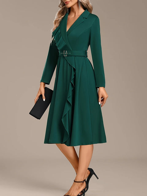 Women's oversized woven dress casual bohemian Maxi summer A-line long dress with belt full-length clothing