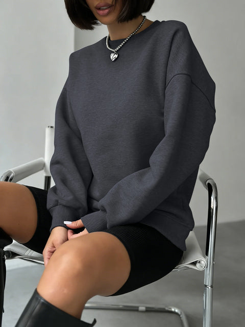 Solid Fashion Streetwear Women Plus Size Sports Sweatshirts Autumn Casual Pullovers Thicken Y2K Hoodie Hip Hop Street Sportswear