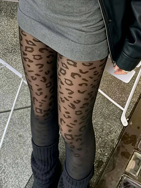 Women‘s Leopard Print Pantyhose High-Stretch Snag-Resistant Tights Sexy Fashionable Hosiery for Date Night