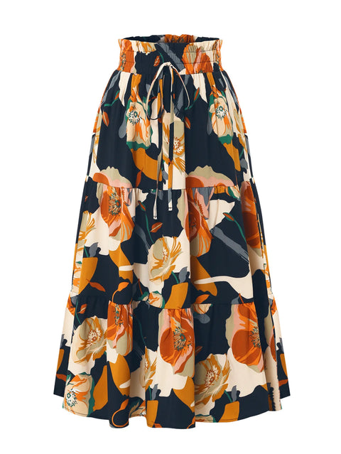 Long Skirts for Women Clothing Fashion Clothes Y2k Skirt Harajuku Bohemian Party Fairy Hotsweet Summer Bohemian Print Casual