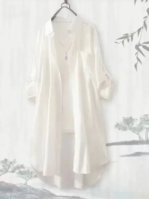 Plus Size Korean Style Women Tops Blouses Loose Breathable Casual Shirts Simple Solid Female Long Sleeved Blouses Hot Clothing