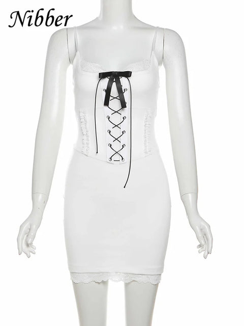Nibber Wrap 2025 New Trend Women Dress Mini Sling Off Sleeves Skinny Buttocks Solid Versatile Street Sexy Fashionable Bodycon