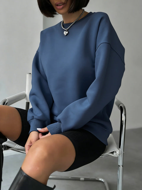 Solid Fashion Streetwear Women Plus Size Sports Sweatshirts Autumn Casual Pullovers Thicken Y2K Hoodie Hip Hop Street Sportswear