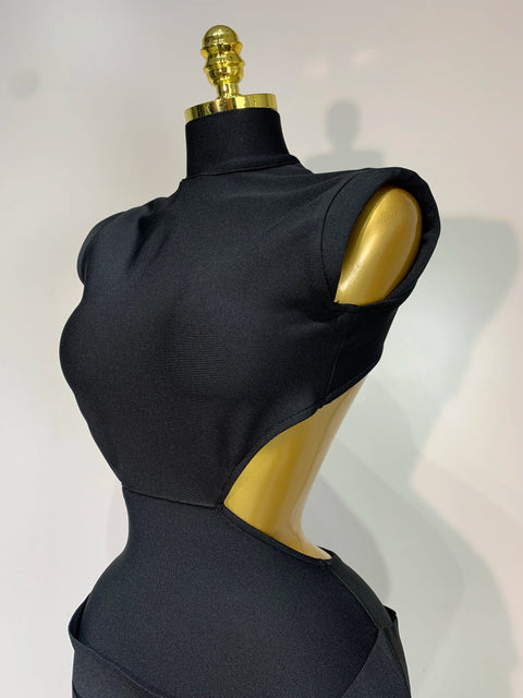 Women Sexy Backless Cut Out Bodycon Bandage Dress 2025 Black Celebrity Elegant Evening Party Birthday Fancy Club Dresses