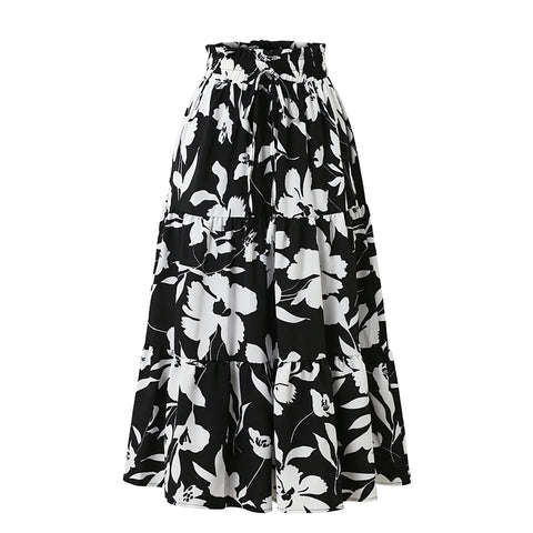 Long Skirts for Women Clothing Fashion Clothes Y2k Skirt Harajuku Bohemian Party Fairy Hotsweet Summer Bohemian Print Casual