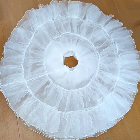 Mid-Length Lolita Petticoat 60cm 70cm 80cm - Boneless Soft Mesh Crinoline Violent Poof Underskirt with Skirt Extender for Hanfu