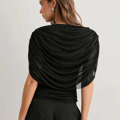 Tsiisd Black Sexy Pleats T-Shirt Top For Women Fashion Sleeveless Streetwear Casual Patchwork Pullover Summer 2026 Female Tee