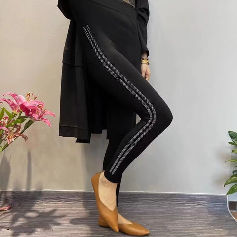 New High-waist Leggings Women Spring Autumn Fashionable Versatile Ironing Pants Women Autumn Winter Velvet Warm Pants