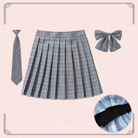 XS- 5XL Women Skirt Preppy Plaid Skirts Inner Shorts High Waist Chic Student Pleated Skirt Harajuku Uniforms Ladies Girls Dance