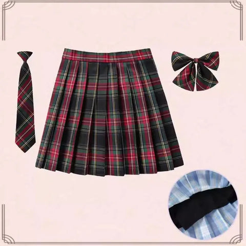 XS- 5XL Women Skirt Preppy Plaid Skirts Inner Shorts High Waist Chic Student Pleated Skirt Harajuku Uniforms Ladies Girls Dance