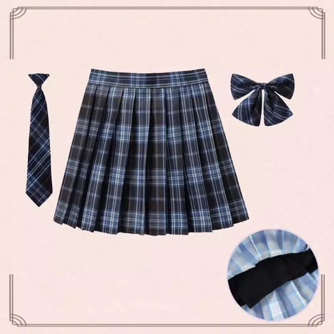 XS- 5XL Women Skirt Preppy Plaid Skirts Inner Shorts High Waist Chic Student Pleated Skirt Harajuku Uniforms Ladies Girls Dance