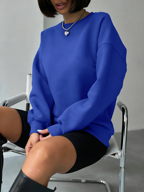 Solid Fashion Streetwear Women Plus Size Sports Sweatshirts Autumn Casual Pullovers Thicken Y2K Hoodie Hip Hop Street Sportswear