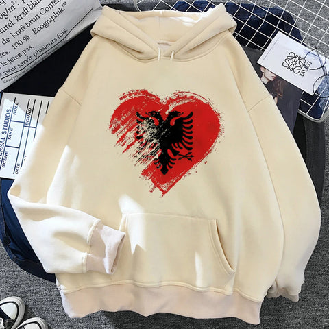 Albania hoodies women funny long sleeve top graphic sweat y2k pulls sweatshirts female gothic Hooded Shirt