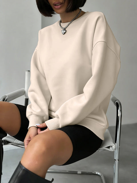 Solid Fashion Streetwear Women Plus Size Sports Sweatshirts Autumn Casual Pullovers Thicken Y2K Hoodie Hip Hop Street Sportswear