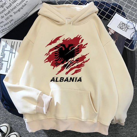 Albania hoodies women funny long sleeve top graphic sweat y2k pulls sweatshirts female gothic Hooded Shirt