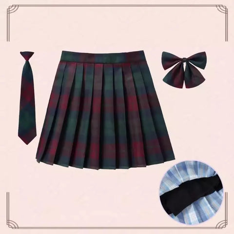 XS- 5XL Women Skirt Preppy Plaid Skirts Inner Shorts High Waist Chic Student Pleated Skirt Harajuku Uniforms Ladies Girls Dance