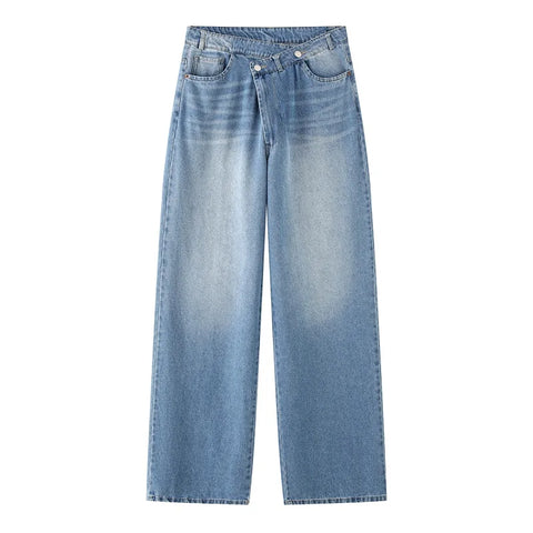 MUJER 2025 Women's Jeans Blue Baggy Jeans for Women High Waist Mom Jeans Woman Wide Leg Denim Pants Woman Jeans Summer Trousers