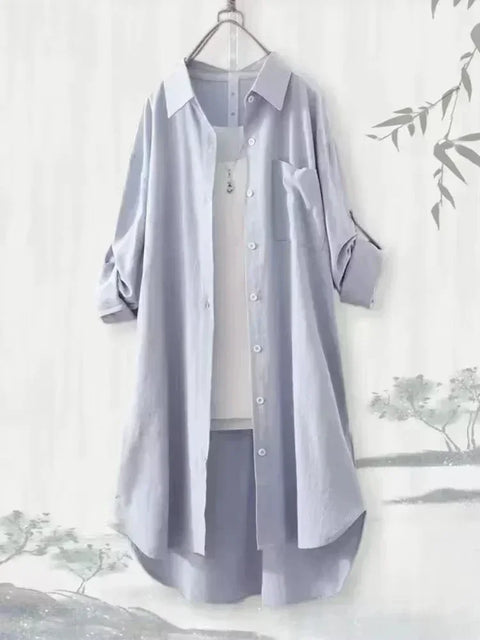 Plus Size Korean Style Women Tops Blouses Loose Breathable Casual Shirts Simple Solid Female Long Sleeved Blouses Hot Clothing