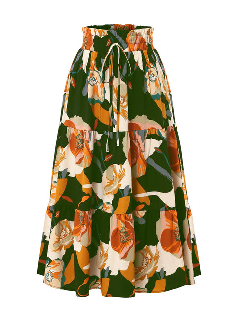 Long Skirts for Women Clothing Fashion Clothes Y2k Skirt Harajuku Bohemian Party Fairy Hotsweet Summer Bohemian Print Casual