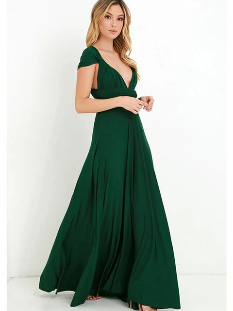 Sexy Women Multiway Wrap Convertible Boho Maxi Club Red Dress Bandage Long Dress Party Bridesmaids Infinity Robe Longue Femme