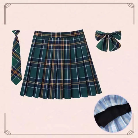 XS- 5XL Women Skirt Preppy Plaid Skirts Inner Shorts High Waist Chic Student Pleated Skirt Harajuku Uniforms Ladies Girls Dance
