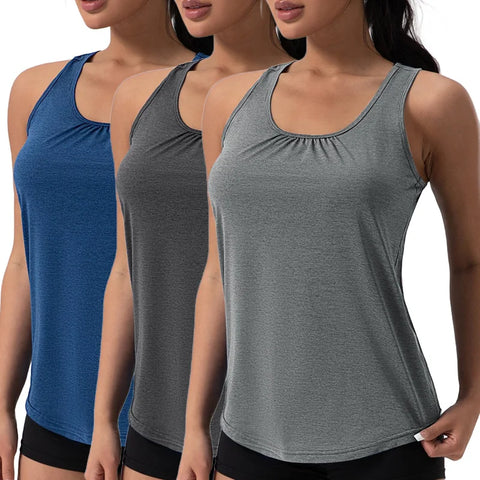 Women's V-Neck Pleated Vests Casual Sleeveless Tank Tops Solid Color Knit Summer Comfortable Vest Breathable Loose Tank Tops