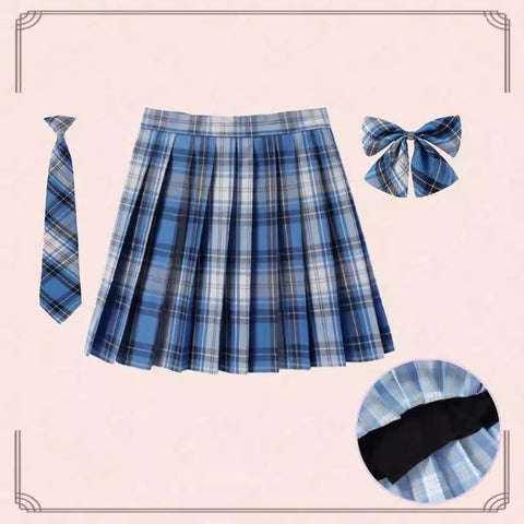XS- 5XL Women Skirt Preppy Plaid Skirts Inner Shorts High Waist Chic Student Pleated Skirt Harajuku Uniforms Ladies Girls Dance