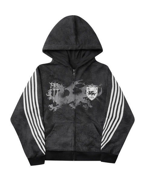 Cross border long sleeved hooded sweatshirt with printed pattern, sweatshirt and pants set for street fashion