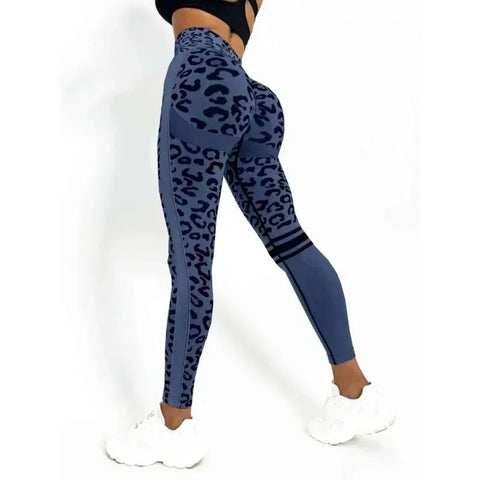 Leopard Print Leggings Women High Waist Seamless Leggings Fitness Hip Liftting Knit Fashion Tights Gym Trainning Yoga Leggings