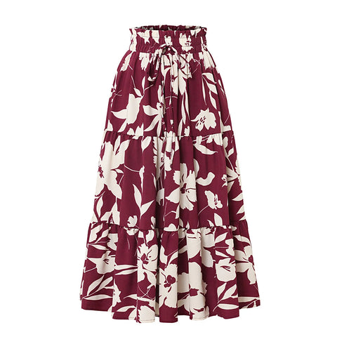 Long Skirts for Women Clothing Fashion Clothes Y2k Skirt Harajuku Bohemian Party Fairy Hotsweet Summer Bohemian Print Casual