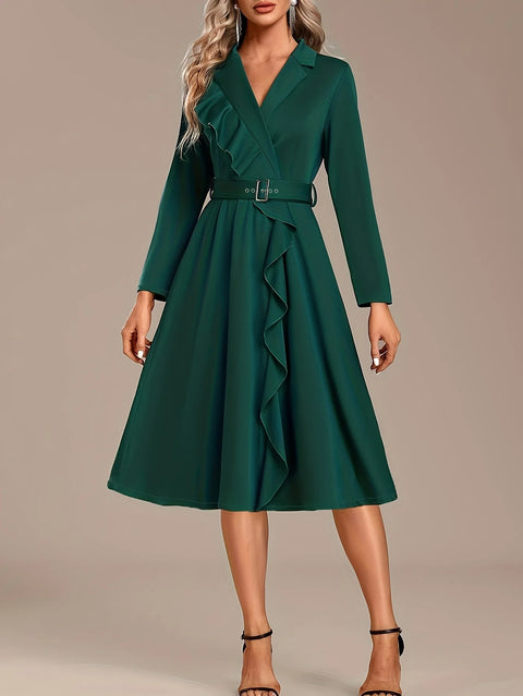 Women's oversized woven dress casual bohemian Maxi summer A-line long dress with belt full-length clothing