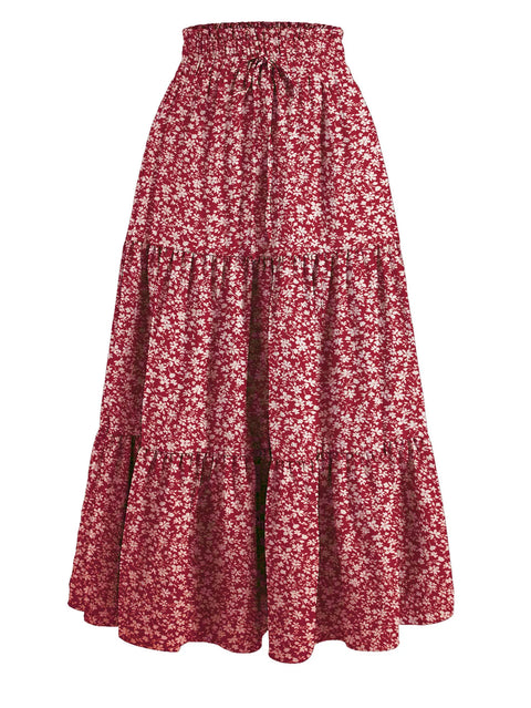 Long Skirts for Women Clothing Fashion Clothes Y2k Skirt Harajuku Bohemian Party Fairy Hotsweet Summer Bohemian Print Casual