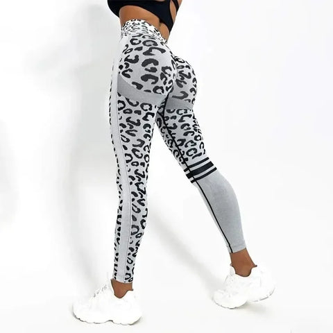 Leopard Print Leggings Women High Waist Seamless Leggings Fitness Hip Liftting Knit Fashion Tights Gym Trainning Yoga Leggings