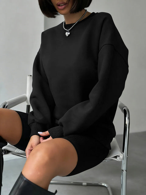 Solid Fashion Streetwear Women Plus Size Sports Sweatshirts Autumn Casual Pullovers Thicken Y2K Hoodie Hip Hop Street Sportswear