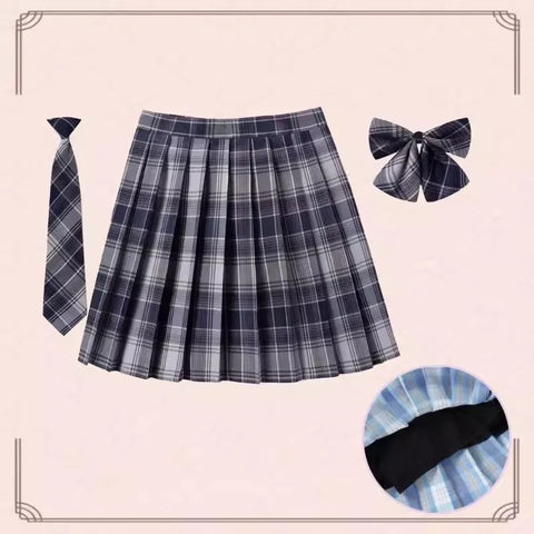 XS- 5XL Women Skirt Preppy Plaid Skirts Inner Shorts High Waist Chic Student Pleated Skirt Harajuku Uniforms Ladies Girls Dance