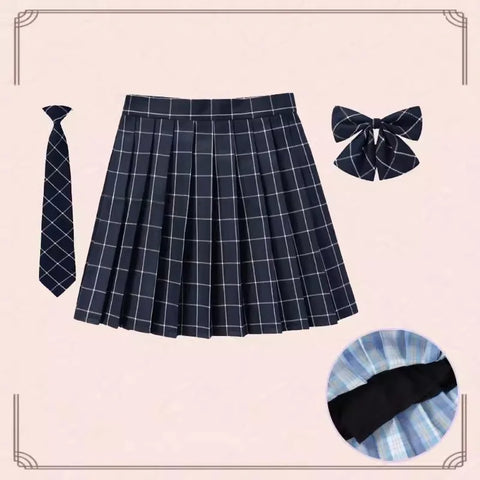 XS- 5XL Women Skirt Preppy Plaid Skirts Inner Shorts High Waist Chic Student Pleated Skirt Harajuku Uniforms Ladies Girls Dance