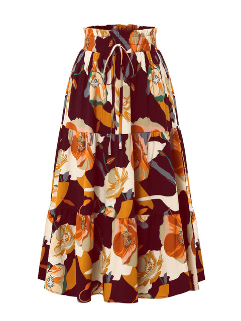 Long Skirts for Women Clothing Fashion Clothes Y2k Skirt Harajuku Bohemian Party Fairy Hotsweet Summer Bohemian Print Casual