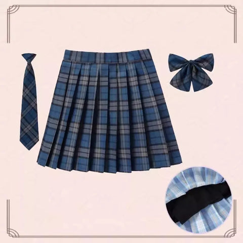 XS- 5XL Women Skirt Preppy Plaid Skirts Inner Shorts High Waist Chic Student Pleated Skirt Harajuku Uniforms Ladies Girls Dance