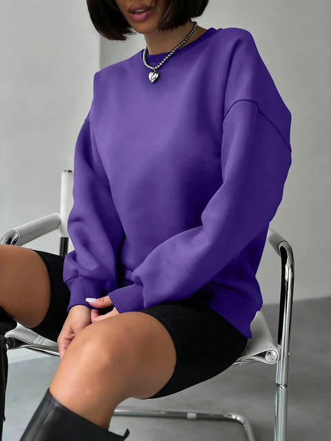 Solid Fashion Streetwear Women Plus Size Sports Sweatshirts Autumn Casual Pullovers Thicken Y2K Hoodie Hip Hop Street Sportswear