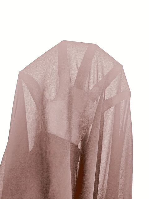 plus Size Ladies Solid Color Chiffon Double Layer Meat Concealing Top with Fine Strap Cross Back Design for Daily Commuting And