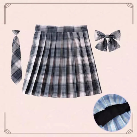 XS- 5XL Women Skirt Preppy Plaid Skirts Inner Shorts High Waist Chic Student Pleated Skirt Harajuku Uniforms Ladies Girls Dance