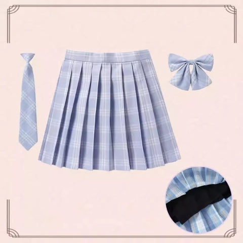 XS- 5XL Women Skirt Preppy Plaid Skirts Inner Shorts High Waist Chic Student Pleated Skirt Harajuku Uniforms Ladies Girls Dance