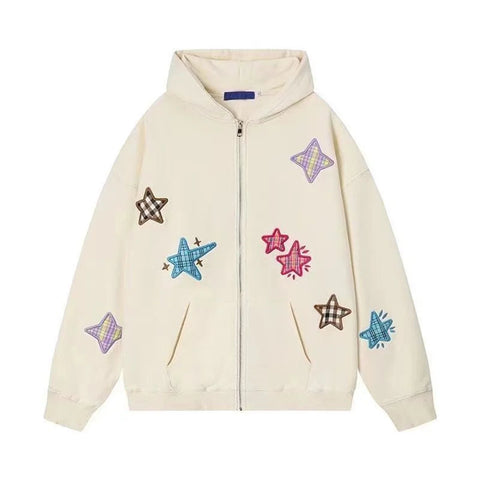 Hooded Sweater for Women 2025 Sense of Design Charm Off White New Design All-match Casual Sports Style Cardigan Sportswear