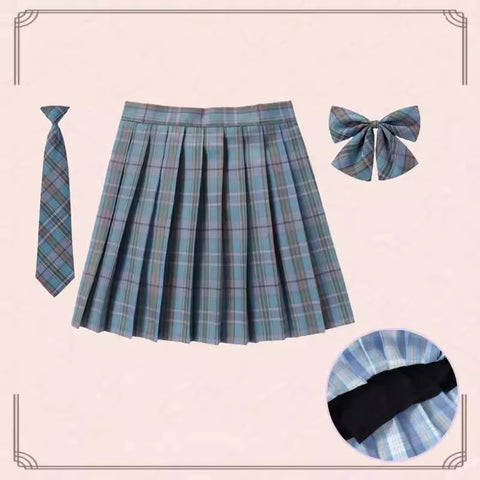 XS- 5XL Women Skirt Preppy Plaid Skirts Inner Shorts High Waist Chic Student Pleated Skirt Harajuku Uniforms Ladies Girls Dance