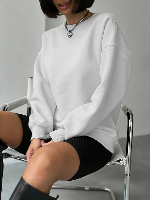 Solid Fashion Streetwear Women Plus Size Sports Sweatshirts Autumn Casual Pullovers Thicken Y2K Hoodie Hip Hop Street Sportswear