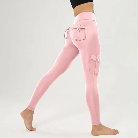 Women's Fitness Compression Pocket Yoga Leggings | High-Waist Tummy Control & Hip Lift | Naked Feeling & Quick-Dry | Multi-Pocke